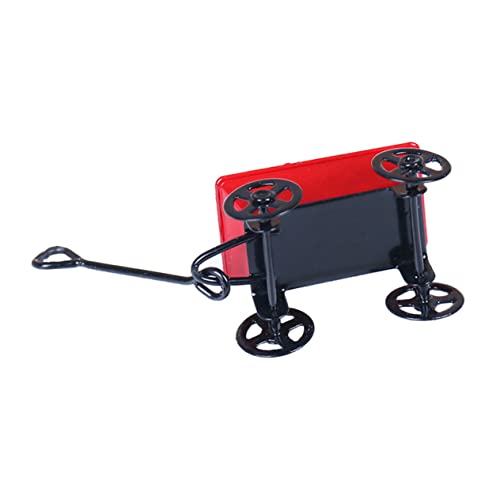 ibasenice 1stk Puppenhaus Kleiner Zug Wagen Mini-Szene-Requisite Wagen Metall Ziehen Kinderwagen Für Puppen Mini-Trolley-Modell Kinderwagenspielzeug Eisen Den Karren Ziehen Miniatur von ibasenice