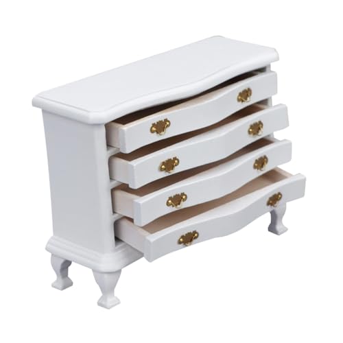 ibasenice 1stk Puppenhausschrank Schrankmodell Mini-schrankverzierung Möbelmodell Mini- Holzschrank Mini-szenendekor Mini- -Miniatur-Ornament Mini-hausschrank Basteln Weiß Birke von ibasenice