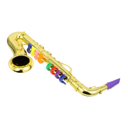 ibasenice 1stk Saxophon-Modell Puppenhaus-Saxophon Tragbare Saxophon Puppenhaus-trompete Instrumente Spielzeug Spielset Spielzeugklarinette 8 Loch Wenig Sax Kind Galvani Sieren Replik Mini von ibasenice