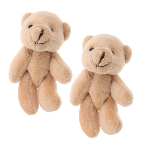 ibasenice 2 Kleine Plüschbärenpuppen Für Das Puppenhaus Realistische Mini Kuscheltiere Süßer Weicher Bären Schlüsselanhänger Für Geburtstag DIY Basteln Hochzeit Weihnachten von ibasenice