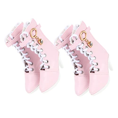 ibasenice 2 Paare Puppe High Heels Geborene Puppe Hausschuhe Modepuppe Überraschungsspielzeug Kleine Puppen Puppe Winzige Stiefel Puppe Winzige High Heels Stiefel Für Puppe Baumwollseil Rosa von ibasenice