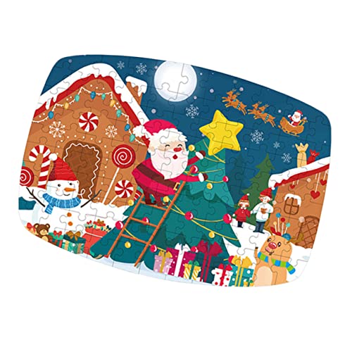 ibasenice 2 STK DIY-Puzzle Santa Weihnachten Heimtextilien Weihnachtsmann-Puzzle-Spielzeug DIY Weihnachtspuzzle Weihnachts-Puzzle-Spiel Spielzeug Kind Papier Weihnachtsbaum Erwachsener von ibasenice