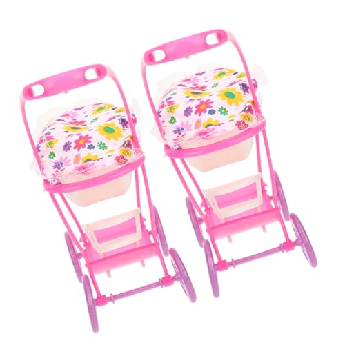 ibasenice 2 Pcs Baby Puppe Kinderwagen Miniatur Puppe Wagen Puppenhaus Kinderwagen Spielzeug Für Kleinkinder von ibasenice
