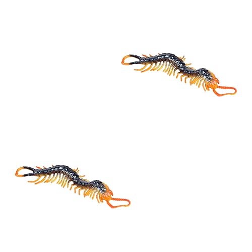 ibasenice 2 STK Lebendiges Tausendfüßler-Spielzeug Partystreich Gefälligkeiten Simuliertes Scolopendra-Spielzeug Gefälschte Scolopendra-spielzeuge Schabernack Spielzeug Figur Tier Kind von ibasenice