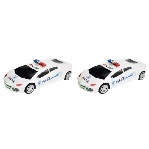 ibasenice 2 Kinder puppenwagen kinderspielzeug Auto Rückseite eines Spielzeugautos Polizeiautomodell Spielzeuge Polizeiauto Spielzeug Polizeiauto für Kinder Universal- Weiß von ibasenice