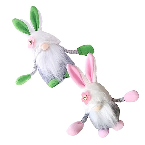 ibasenice 2 STK Puppe Zum Valentinstag Plüschpuppe Interessantes Plüschtiere Puppen in Hasenform Entzückende Puppenverzierungen Flauschige Kuscheltiere Plüschhasen Acryl Green von ibasenice