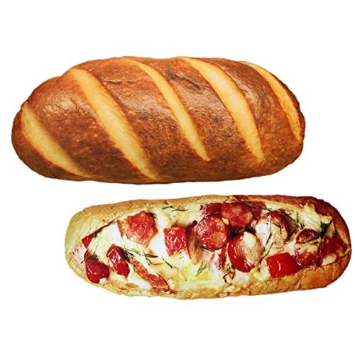ibasenice 2 STK Simuliertes Brotkissen Brot Gefülltes Gefälschtes Essen Simulation Brot Werfen Cartoon-plüschtier Kinderspielzeug Puppe Begleiten Sofa-wurfkissen Pp Baumwolle von ibasenice