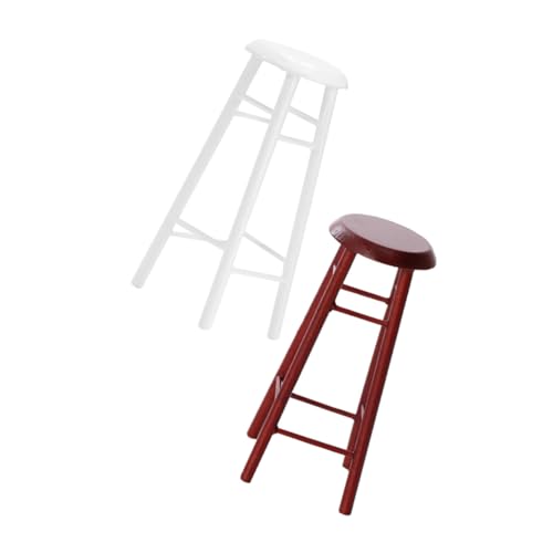 ibasenice 2 STÜCK Vintage Barstuhl für Küche Wohnzimmer Miniatur Szenen Möbelaccessoires Weiß Braun ibasenice 2 STÜCK Vintage Barstuhl für Küche Wohnzimmer Miniatur Szenen Möbelaccessoires Weiß Braun von ibasenice