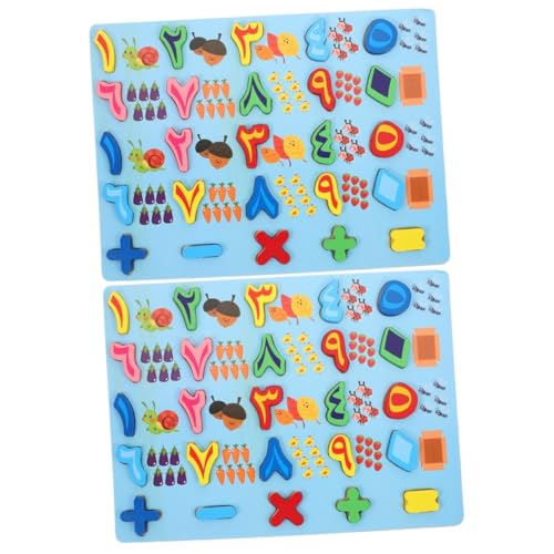 ibasenice 2 Sätze Arabisches Rätsel Babyspielzeug Kinder-Puzzle-Spielzeug Zahlenrätsel Baby-Puzzle Zahlentafel Mittel Bretter Briefbrett Dreidimensionales Puzzle Kleinkind Puzzleteile Holz von ibasenice