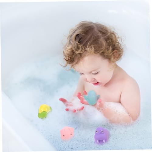 ibasenice 2 Sätze Badespielzeug mit Spritzenden Farbwechselnden Tieren und Fischernetz Weiches Material für Badewanne und Wasserspaß im Badezimmer von ibasenice