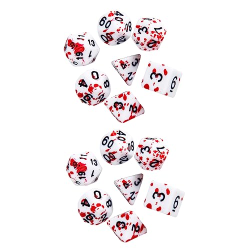 ibasenice 2sätze Splatter Würfel Für Rollenspiele Teiliges Mit Bunten Unregelmäßigen Polyhedral-dice Für Partys Und Brettspiele Für Halloween-Dekorationen von ibasenice