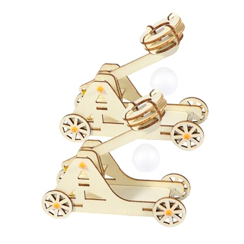 ibasenice 2 Sätze DIY Holz Schleuder Kit Stem Lernspielzeug für Physik Experiment Modell Langlebiges Trebuchet aus Natürlichem Holz Pädagogisches Bastelset für Technik und Geschichte von ibasenice