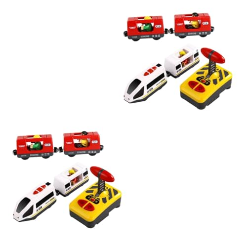 ibasenice 2 Sätze Ferngesteuerter Zug Kinderspielzeug Puzzle-Spielzeug Mini-Schnellzug Spielzeuge lauflernwagen RC Spielzeugzug für Kinder Eisenbahnspielzeug elektrisch Motor von ibasenice