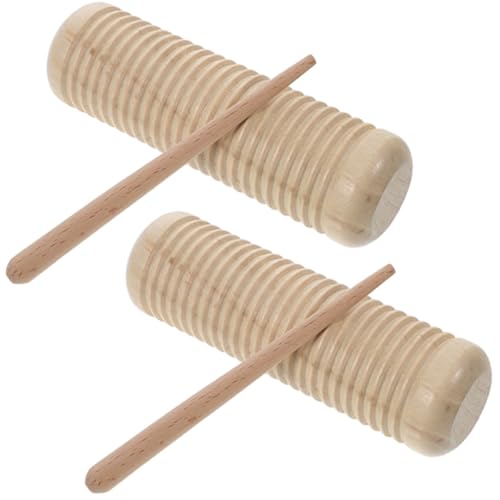 ibasenice 2 Sätze Holz Guiro Percussion Instrumente Musikinstrumente für Langlebig Fördert Musikalisches Potenzial und Hörvermögen Musikspielzeug für Frühförderung von ibasenice