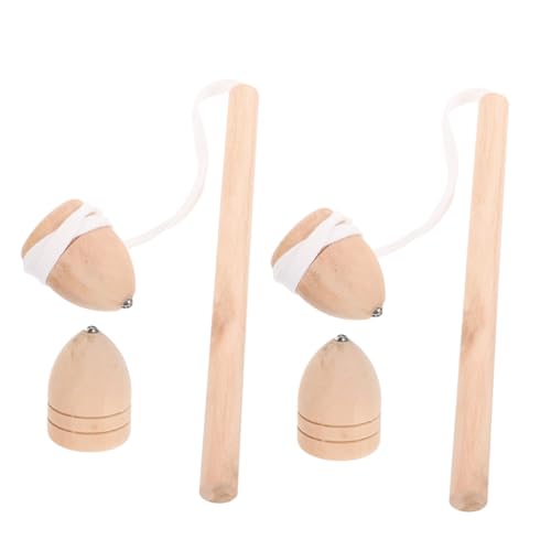 ibasenice 2 Sätze Holz Kleine Traditionelle Gyroskop Tops aus Robustem Holz für Kindergeburtstag Mitgebsel Langlebig und Sicher für Party und Hand Auge Koordination von ibasenice