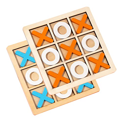 ibasenice 2 Sätze Holz Toe Spiel Interaktives Lernspielzeug Fördert und Konzentration Stabiles Brettspiel für Familien und Kinderpartys Sicheres Pädagogisches von ibasenice