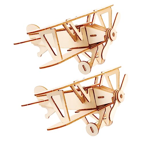 ibasenice 2 Sätze Holzpuzzle Flugzeug Modellbau Kit Teiliges DIY Puzzle für Pädagogisches mit Feiner Holzstruktur und Realistischem Design für Wohn und Kinderzimmer von ibasenice