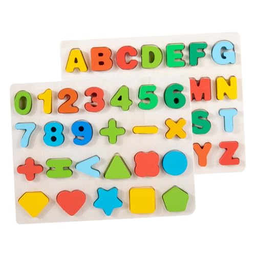 ibasenice 2 Sätze Holzpuzzle für Teiliges Alphabet und Zahlenpuzzle Montessori Kreativität und Kognitiven Fähigkeiten Geeignet für Kleinkinder und Vorschulkinder von ibasenice