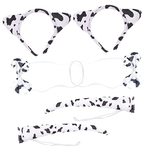 ibasenice 2 Sätze Kuh Kostüm Haarreif Set Leichtes Bequemes Tierohren Accessoire für Karneval Mottoparty Bühnenauftritte und Fotoshootings Niedliches Cosplay Party Zubehör von ibasenice