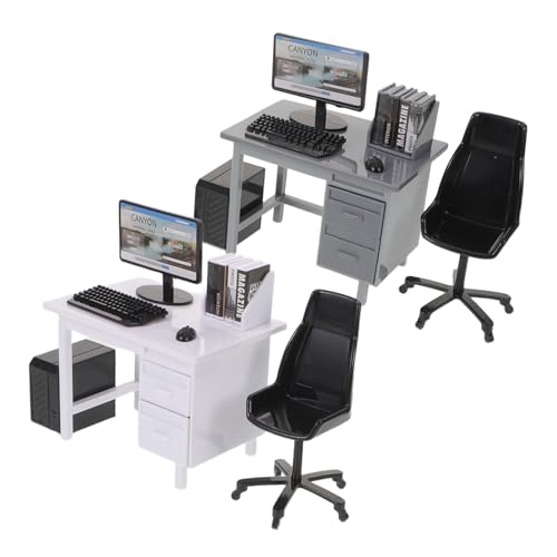 ibasenice 2 Sätze Maßstab Mini Pc Büro Stuhl Tisch Buch Tastatur Modell Puppenhaus Dekoration für Spielzimmer ibasenice 2 Sätze Maßstab Mini Pc Büro Stuhl Tisch Buch Tastatur Modell Puppenhaus Dekoration für Spielzimmer von ibasenice