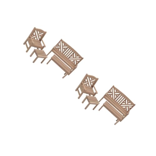 ibasenice 2 Sätze Mini-Möbelmodell Miniaturgartenverzierung Mini-Gartenstuhl im Freien holzstuhl für stühle Puppenhaus-Mini-Holzstuhl Mini-Gartenstuhl aus Holz von ibasenice
