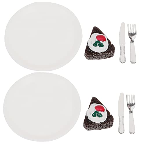 ibasenice 2 Sätze Mini-kuchenteller Gefälschte Küchenspielzeuge Für Mini-Kuchen-Modell Food-Requisiten- Gefälschter Dessertkuchen Künstliche Nahrungsstütze Chocolate Harz von ibasenice