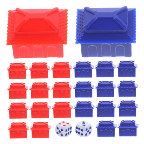 ibasenice 2 Sätze Monopol Schachfiguren Hausschachfiguren Brettspiel-ersatzhaus Siegesspielhaus Brettspielhotel Sieg-Spiel-Requisiten Spielmarken Requisiten Für Brettspiele Plastik von ibasenice