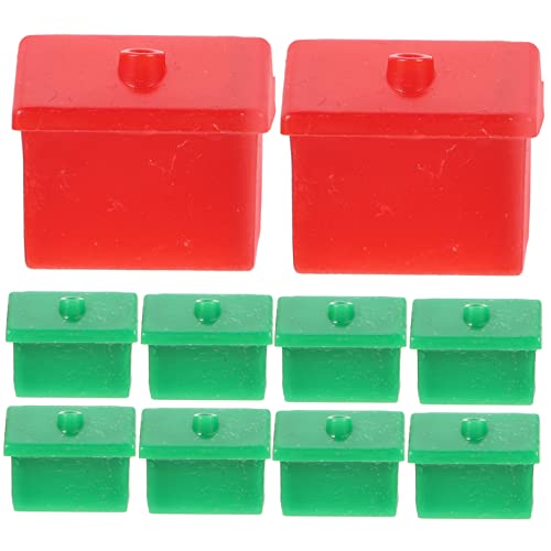 ibasenice 2 Sätze Monopol Schachfiguren Miniaturhaus Party Pracht-Brettspiel Häuser Kartenspiele spaß witzige Spielrequisiten Schachfigurenersatz Brettspielhotel Plastik von ibasenice