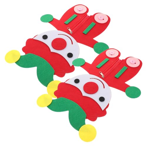 ibasenice 2sätze Knopf-Spielzeug Zum Üben Von Reißverschlüssen Stoff-Clown Mit Knöpfen Für Junge Mädchen DIY-knopf-spielset Für Feinmotorik Und Kreativität von ibasenice