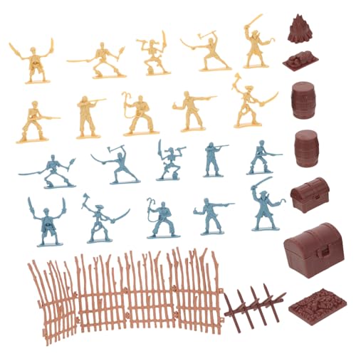 ibasenice 2 Sätze Pirate Soldaten mit Zubehörteilen Kunststoff Figuren für Kreatives Rollenspiel Tragbar und Robust für Geburtstag und Party von ibasenice
