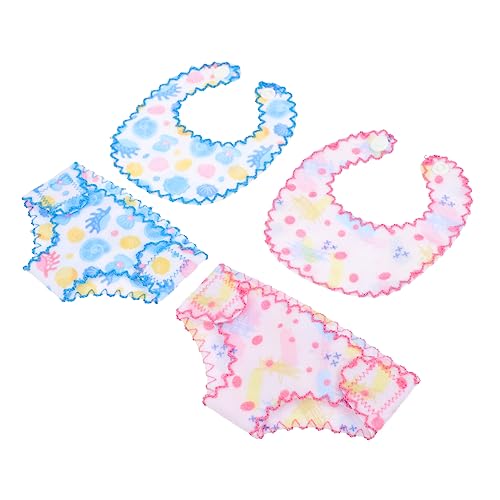 ibasenice 4-teiliges Babypuppenkleid Lätzchen Unterhose Puppenzubehör Ideal Für Rollenspiele Für Jungen Und Mädchen von ibasenice