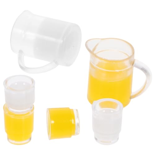 ibasenice 2 Sets Miniatur Orangensaft Set Für Puppenhaus Dekorative Mini Liefert Krug Tasse Set von ibasenice