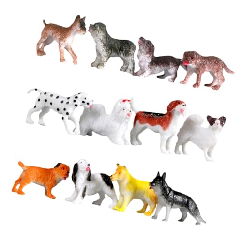 ibasenice 2 Sätze Simulation Mini Hunde Figuren Teilig Realistische Haustier Deko Kindgerechtes Lernspielzeug Leichte Kunststoff Modelle für Schreibtisch und Kinderzimmer von ibasenice