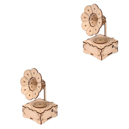 ibasenice 2 Sätze Spieluhr selber Bauen 3D-Holzpuzzle Handwerk für Erwachsene Kinder bastelset basteln für Kinder Spielzeuge Kinder rätsel DIY-Musik-Toolkit pädagogisches Montagespielzeug von ibasenice