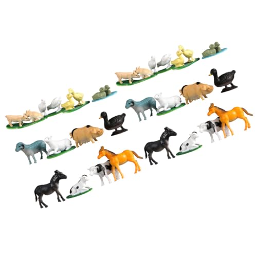 ibasenice Manuell Gefertigte Bauernhoftiere 2 Sets Mit PVC-Modellen Realistische Simulation Sicher Für Jungen Und Mädchen Lernspielzeug Zufälliger Stil von ibasenice