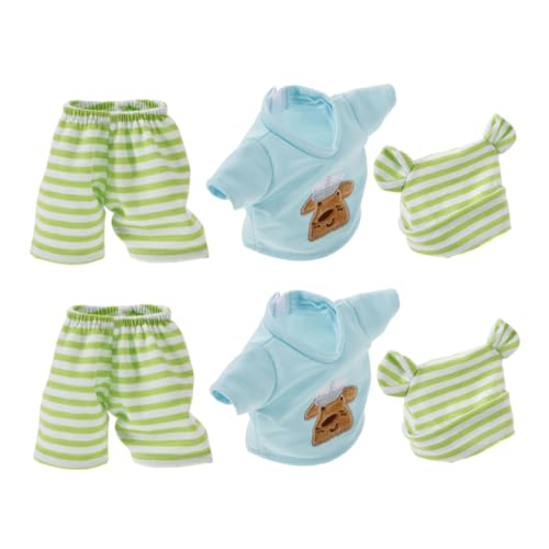 ibasenice 2 Satz Babypuppen Kleidung Winter Outfits mit Hose Shirt Mütze Tragbares Puppenkleider für Kreatives Ankleiden für Puppenhaus Spiel und Unterwegs von ibasenice