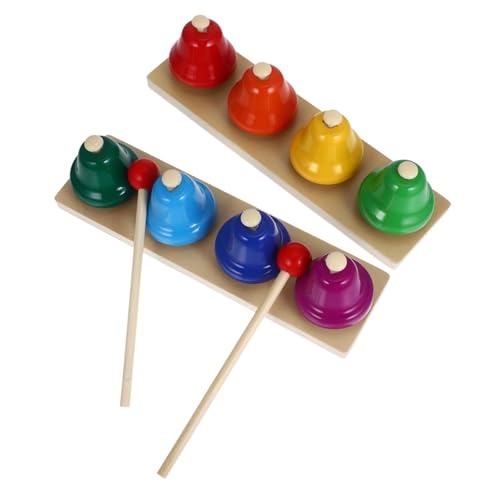 ibasenice 2 Satz Holzspielzeug für Teiliges Percussion Instrument mit Glocken Fördert Musikalische Wahrnehmung und Feinmotorik für Kleinkinder und Vorschulkinder von ibasenice