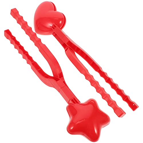 ibasenice 2 Satz Schneeballform Künstlicher Schnee Schneeclip Schneeschaufel-Clip Schneeball-Clip Schneeballhersteller Schneekegelhersteller Schnee Schmelzende Decke Eiskratzer Rot Plastik von ibasenice