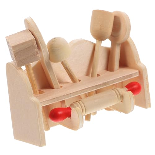 ibasenice 2 Sets Puppenhaus Küchengeschirr Kleines Küchenutensilien Winzige Häuser Kleines Winzige Häuser Mini Küchenmöbel Miniatur Küche Kochutensilien Miniatur Dinge Holz von ibasenice