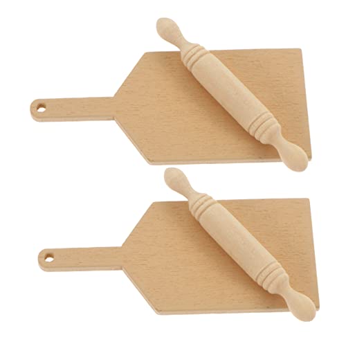 ibasenice 2 Sets Puppenhaus Nudelholz Ornamente Für Ornamente Zum Basteln Wohnaccessoires Miniatur Hausverzierungen Landschaftsdekoration Szenenlayout Schmuck Aus Holz von ibasenice