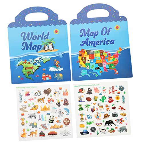ibasenice 2 Sets Stickerbuch Stickerbuch Für Kleinkinder Nagelaufkleber Kinderaufkleber Kinderspielzeug Wiederverwendbares Stickerbuch Wasserdicht Umweltschutz Szenenbuch von ibasenice