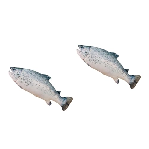 ibasenice 2 Stck Plüsch Bass Kuscheltier Realistisches Fisch Kissen Weiches Dekokissen Lustiges Stofftier für Büro von ibasenice