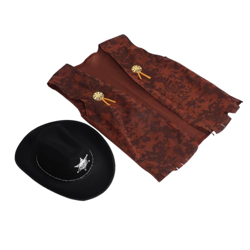 ibasenice 2 Stk. Jeans Themenkleid Cowboy -outfit Western Outfit Kostümset Halloween wirft Cowboy -set Outfit mit Westthemen kleiner Cowboyhut Kostüm Cowboyhut Stoff von ibasenice