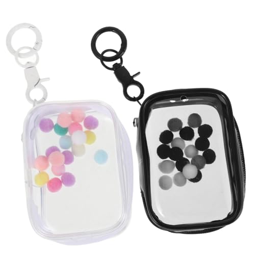 ibasenice 2 Stück Aufbewahrungstasche für Figuren Babypuppe Aufbewahrungstasche mit reißverschluss Handpuppen Aufbewahrungstasche Mini-Displaytasche durchsichtige Figurentasche PVC von ibasenice