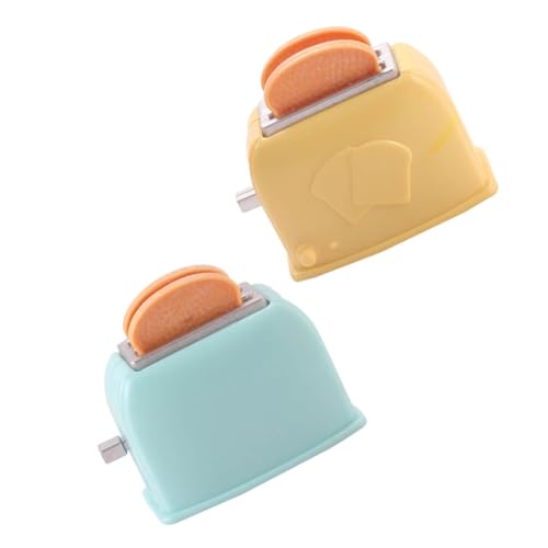 ibasenice 2 Stück Brotmaschine Modell Puppenhausmöbel Brotbackautomaten Mini Brottoaster Brotbackautomat B Kinderspielzeug Miniatur Brotmaschine Spielzeugküche Mini Szene PVC von ibasenice