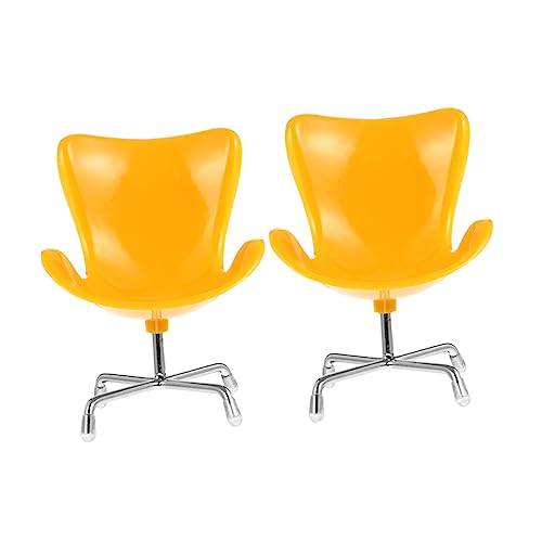 ibasenice 2 Stück Egg-Stuhl-Sessel bescherung Weihnachten geldgeschenke Weihnachten Adornment Swivel Chair Miniature Furniture Fun Toy Mini-Drehsessel Miniatur-Sesselspielzeug Plastik Yellow von ibasenice
