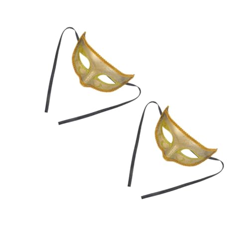 ibasenice 2 Stück Elegante Masquerade Maske Damen Goldfarbenes Spitzen Design Festival Party Maskerade Ball Kostüm Zubehör für Halloween und Festliche Anlässe ibasenice 2 Stück Elegante Masquerade Maske Damen Goldfarbenes Spitzen Design Festival Party Maskerade Ball Kostüm Zubehör für Halloween und Festliche Anlässe von ibasenice