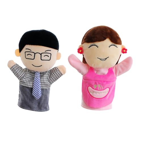 ibasenice 2 Stück Familie Handpuppe Ausgestopft Puppen Heiser Plüsch Marionette Handpuppe Puppe Stoff von ibasenice