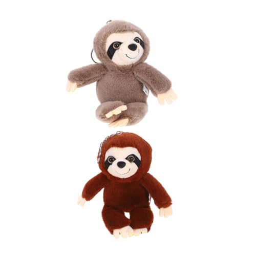 ibasenice 2 Stück Faultier Schlüsselanhänger Schlüsselanhänger-Ornament Taschenanhänger Tasche Puppe Anhänger Schulbeutelanhänger entzückender Schlüsselanhänger Plüsch von ibasenice