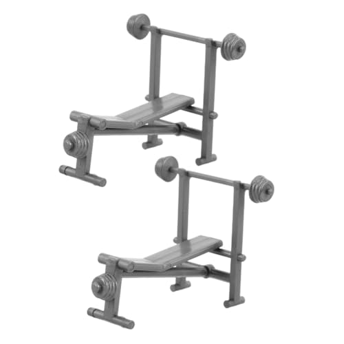 ibasenice 2 Stück Fitnessgeräte Modell Puppenhaus Übungsspielset Modellraum Miniaturmöbel Modellspielzeug Miniatursachen Miniatur Workout Spielset Fitnessgeräte Kunststoff Grau von ibasenice